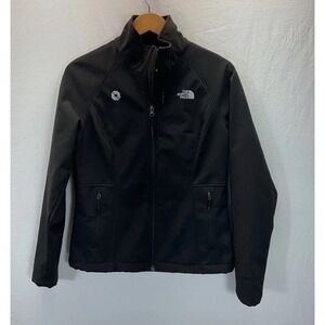 The North Face APEX Size M Womens Full Zip Stand Collar Softshell Jacket Black